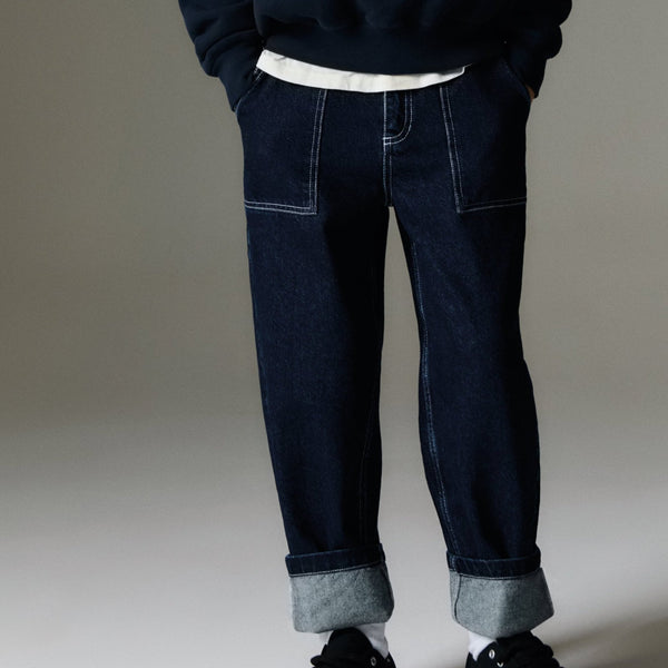 Neptuno Straight Leg Dark Denim Jeans