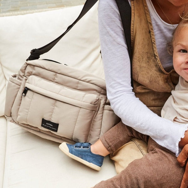 Freya Eco Oversized Stroller Organiser with Stroller Clips (Taupe)