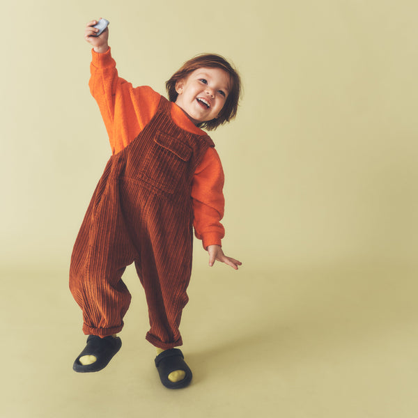 Kai Oversized Cord Cotton Dungarees (Rust)
