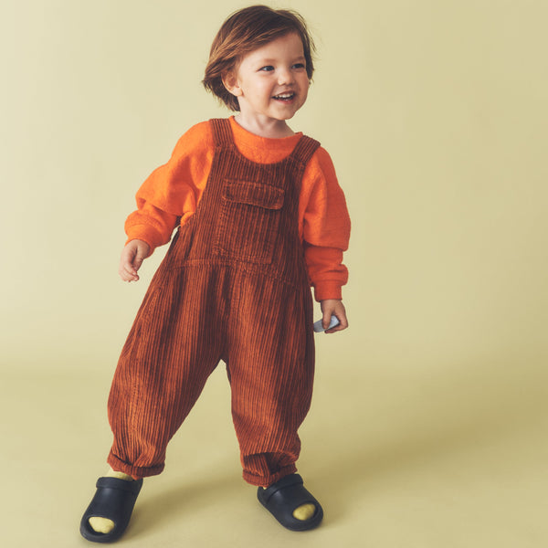 Kai Oversized Cord Cotton Dungarees (Rust)