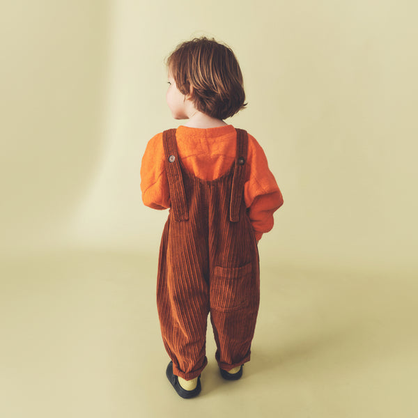 Kai Oversized Cord Cotton Dungarees (Rust)