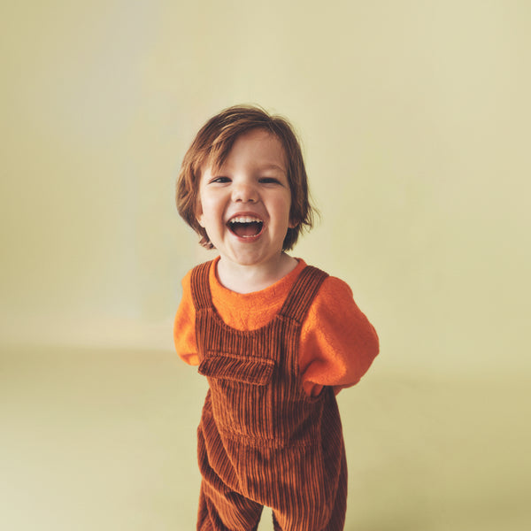 Kai Oversized Cord Cotton Dungarees (Rust)