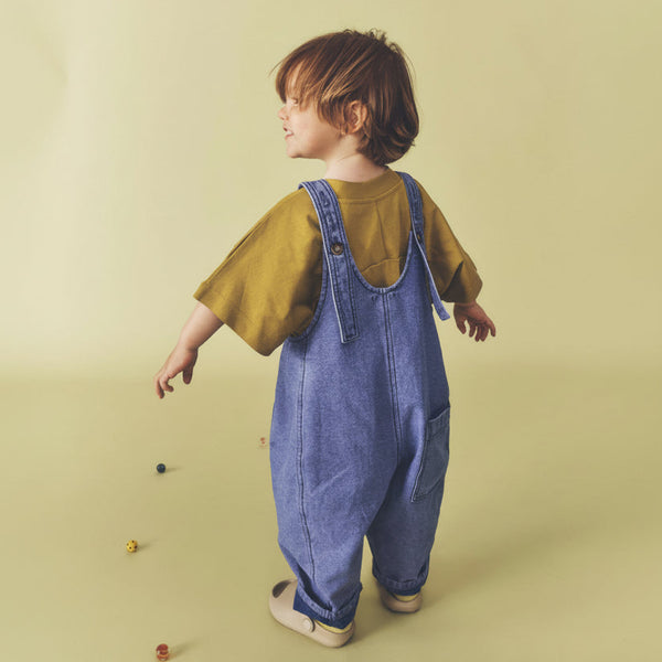 Kai Oversized Overdye Denim Cotton Dungarees (Lilac)