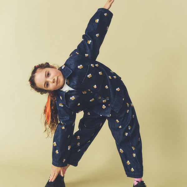 Manu Embroidered Denim Barrel Leg Trousers