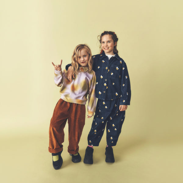 Manu Embroidered Denim Barrel Leg Trousers