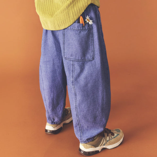 Manu Overdye Denim Barrel Leg Trousers (Lilac)