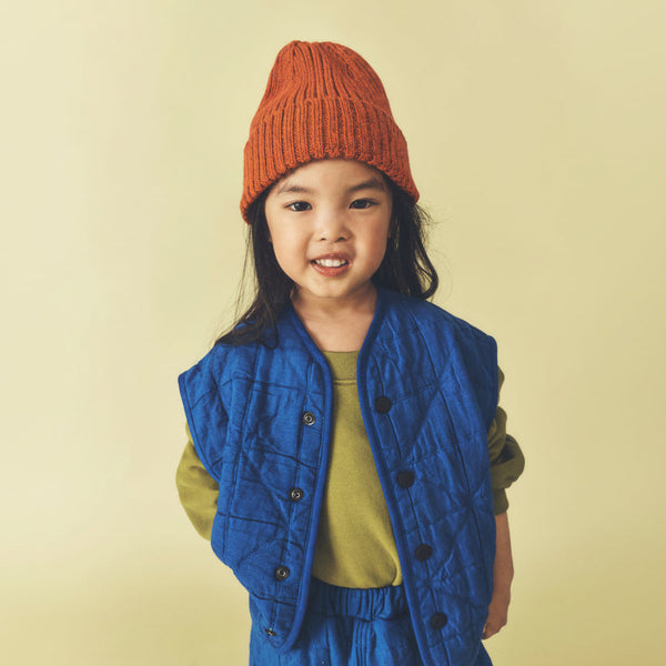 Aven Twisted Cotton Chunky Knit Beanie Hat (Rust/Orange)
