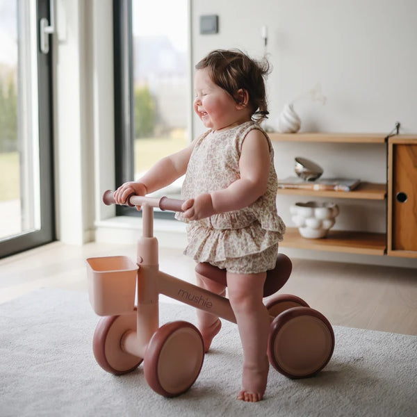 Mushie Mini Toddler Bike with Basket (Blush)-PRE ORDER 3-4 WEEKS