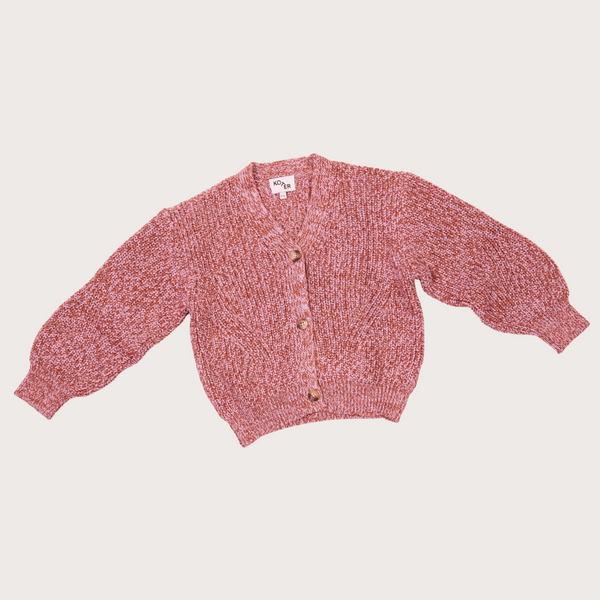 Ellis Twisted Cotton Knit Cardigan (Rust/Lilac)