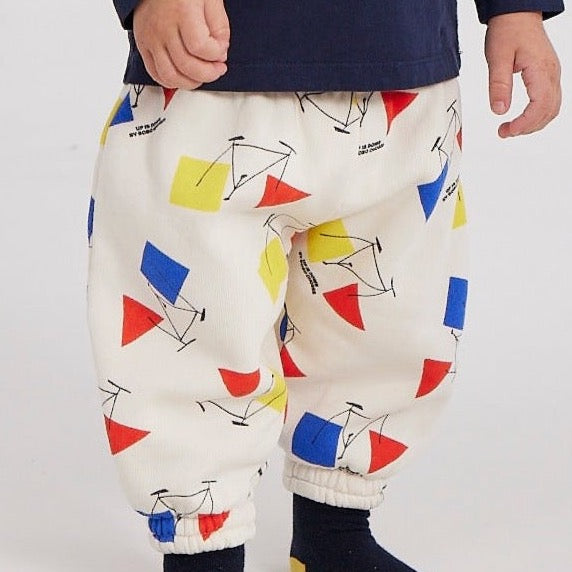 Crazy Bicycle Print Baby Jogging Bottoms