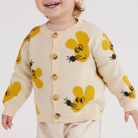 Cartoon Mouse Cotton Knit Baby Cardigan