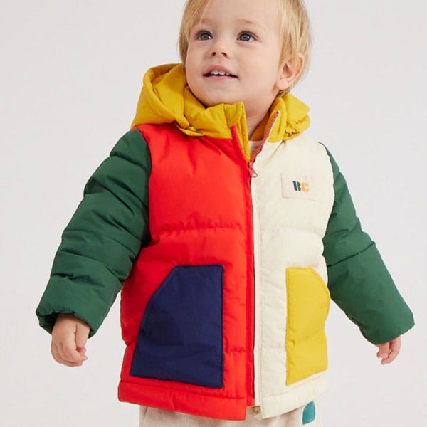 Colour Block Baby Anorak with Removable Hood