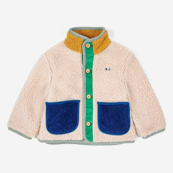 Colour Block Teddy Fleece Baby Jacket