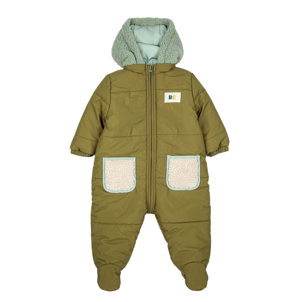 Bobo Quilted Teddy Hooded Baby Pramsuit