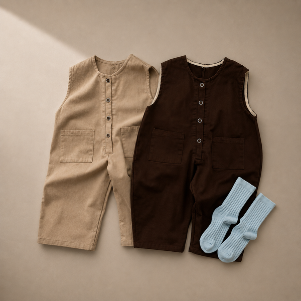 Ilia Cotton Sleeveless Jumpsuit Romper (Brown)
