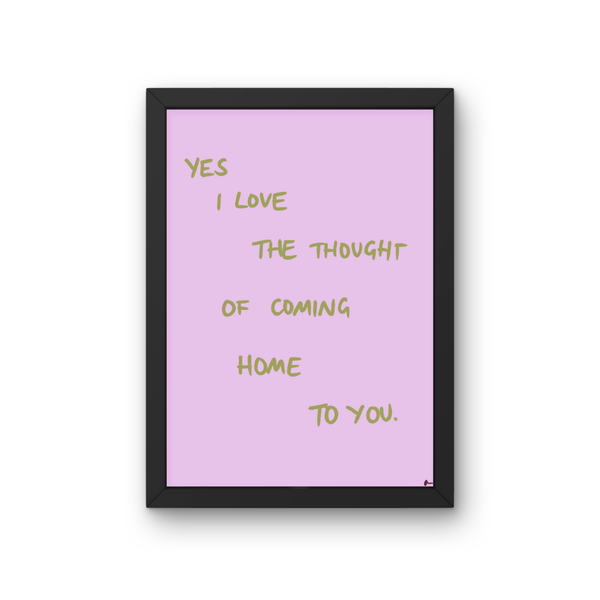 'Coming Home To You' Lilac and Green Romantic Music Art Print