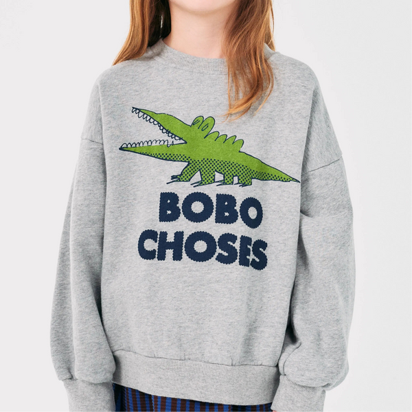 Talking Crocodile Sweatshirt (Light Heather Grey)