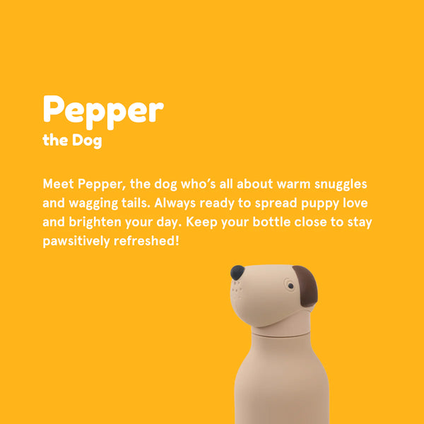 Beige Dog Bestie Insulated Screw Top Water Bottle 470ml