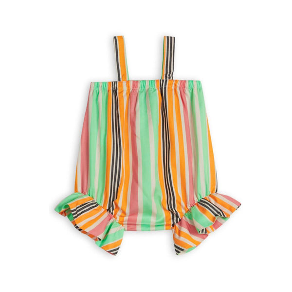 Rainbow Stripe Frill Leg Baby Romper