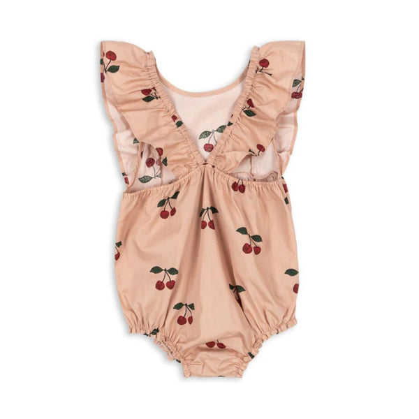 Verbena Cherry Print Cotton Baby Summer Romper