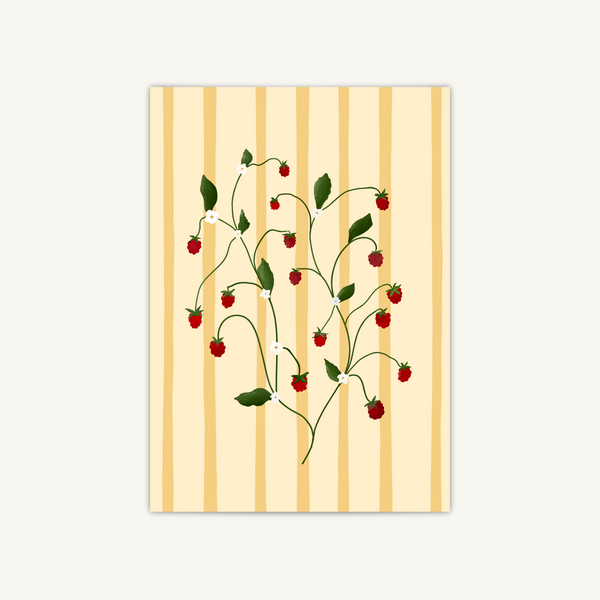 Raspberry Vine Art Print