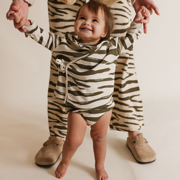 Remy Zebra Wrap Cardigan +Shorts + Bib Set