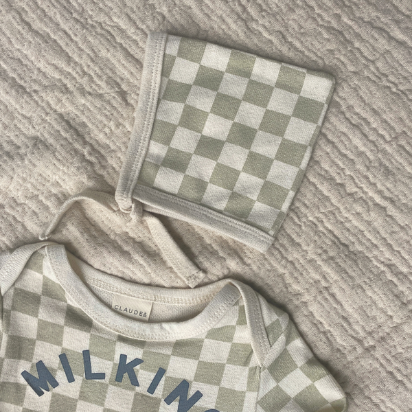 Milking It Checkerboard Bonnet (Taupe)