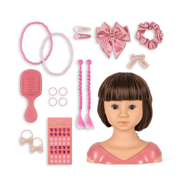 Stella Dolls Head Hairdresser Styling Set with Accessories