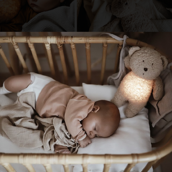 Organic Cotton Humming Bear with Night Light (Sand)