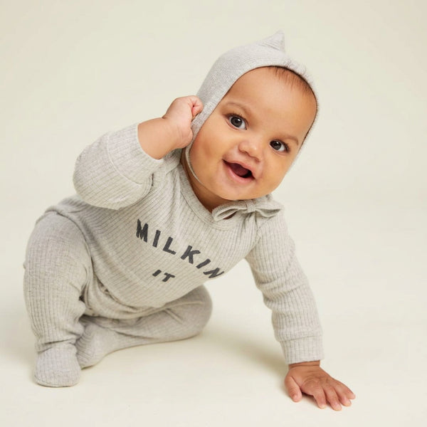 Pixie Grey Marl Cotton Bonnet