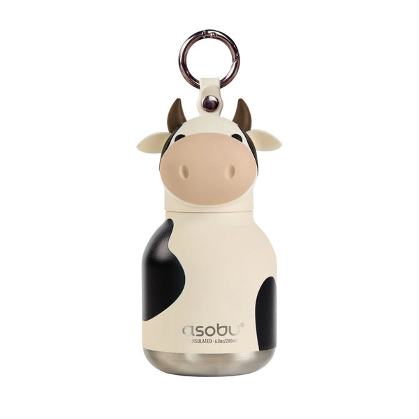 Cow Mini Bestie Insulated Screw Top Key Ring Water Bottle 200ml