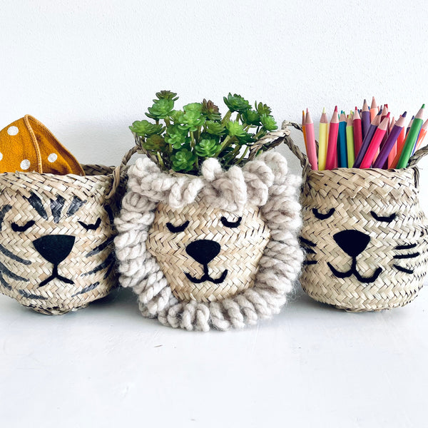 Natural Lion Handwoven Storage Basket (Mini)