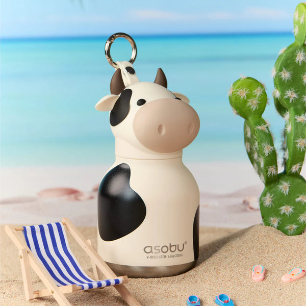 Cow Mini Bestie Insulated Screw Top Key Ring Water Bottle 200ml