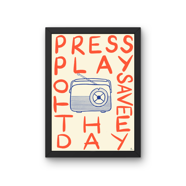 'Press Play' Music Art Print