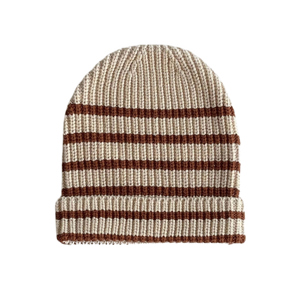 MAMA Aspen Chunky Knit Beanie Hat (Stripe)
