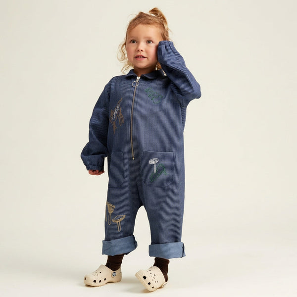 Syd Denim Woodland Print Cotton Boilersuit Overall