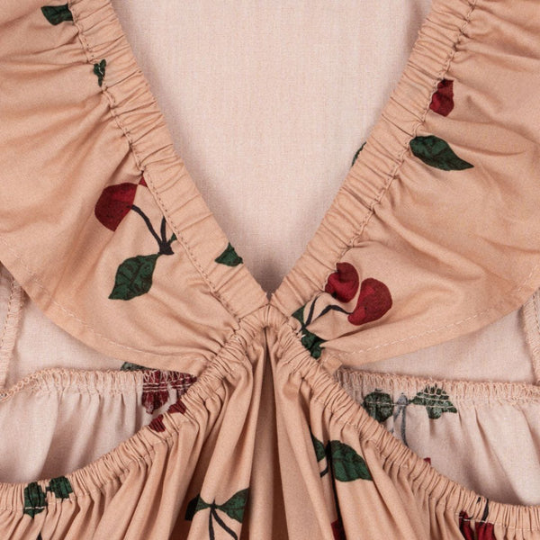Verbena Cherry Print Frilled Back Cotton Dress