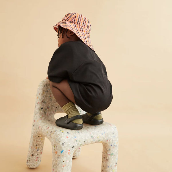 Frankie Oversized Jersey Bubble Romper (Black Rib)