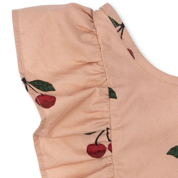 Verbena Cherry Print Cotton Baby Summer Romper