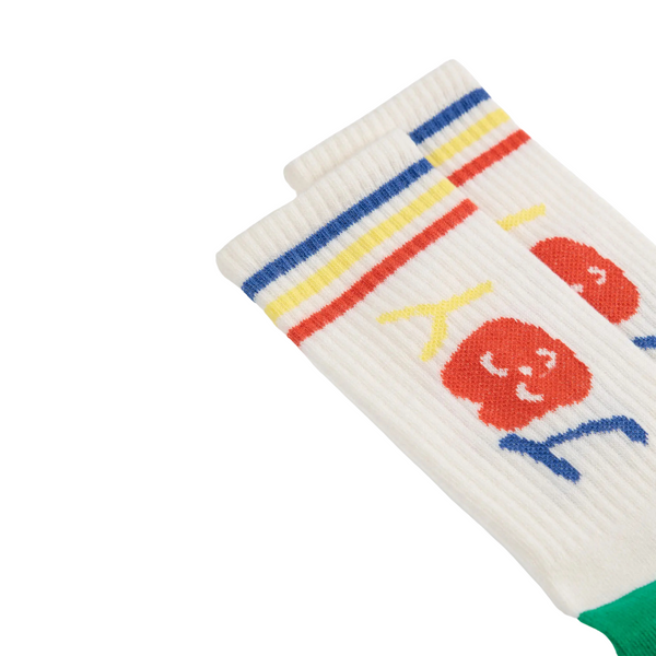 Smiling JOY Long Ankle Socks (Off White)