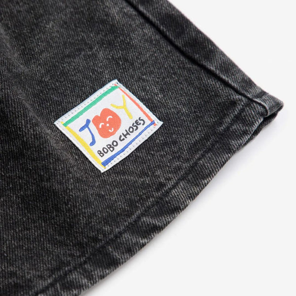 Smiling Denim Bermuda Shorts (Dark Grey)