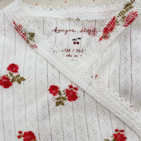 Minnie Rose Print Cotton Pointelle Onesie