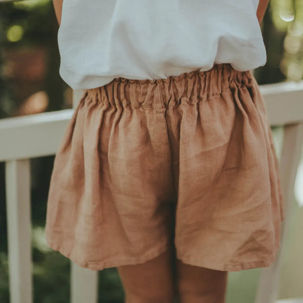 Jorin Paperbag Waist Summer Shorts (Amber)