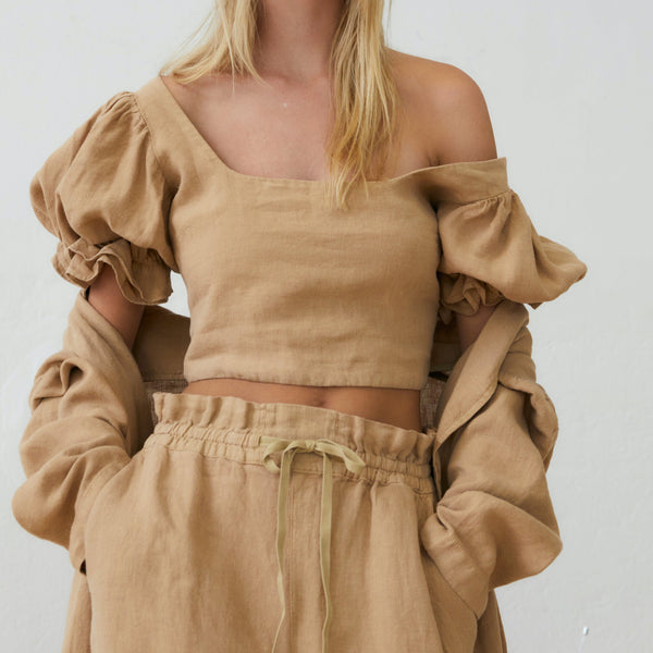 MAMA Long Beach High Waisted Linen Trousers