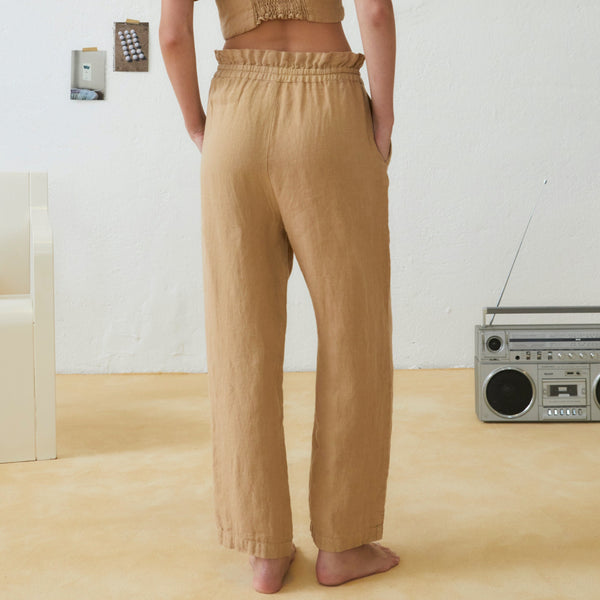 MAMA Long Beach High Waisted Linen Trousers