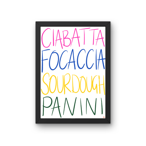 Bread Lovers Colourful Bold Art Print