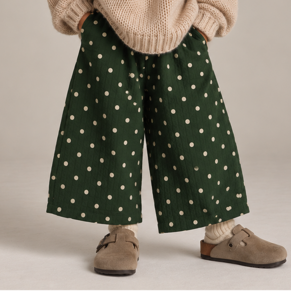 Elin Polkadot Straight Leg Cotton Seersucker Trousers (Dot Marseille)