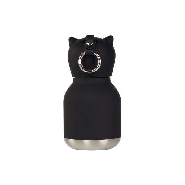 Black Cat Mini Bestie Insulated Screw Top Key Ring Water Bottle 200ml