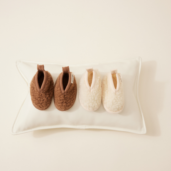 Bini Merino Wool Baby Booties (Milk)