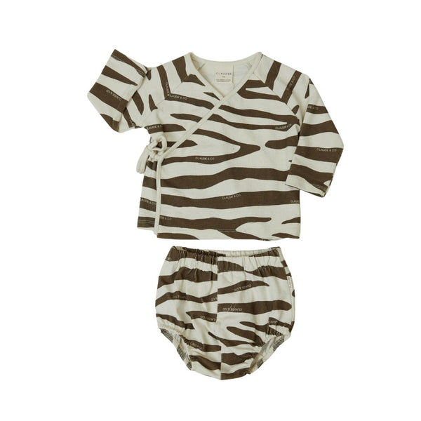 Remy Zebra Wrap Cardigan +Shorts + Bib Set